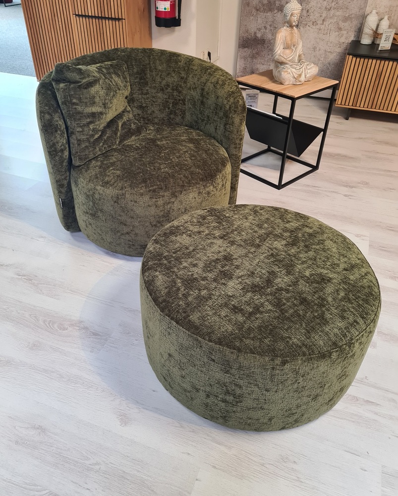 Drehsessel rund mit Hocker 161-7