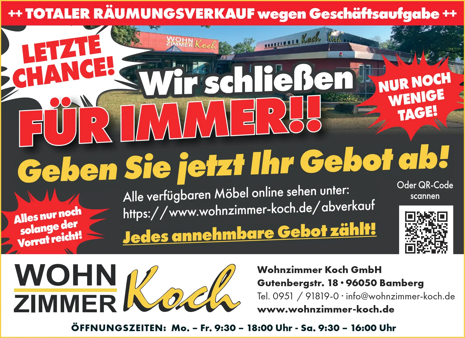 Räumungsverkauf - Gebot abgeben