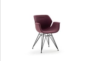 2 Design-Stühle weinrot 632-1