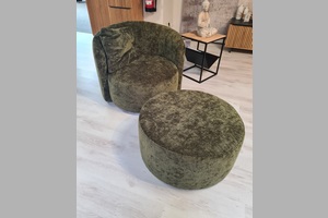Drehsessel rund mit Hocker 161-7
